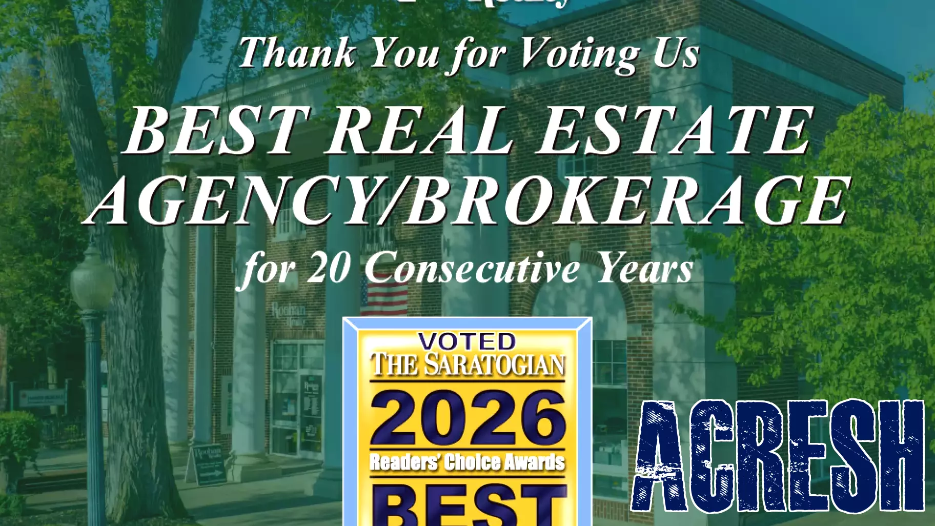 For this week...Roohan Realty Named Best Real Estate Office in Saratoga Springs — Saratogian 2026 Readers’ Choice